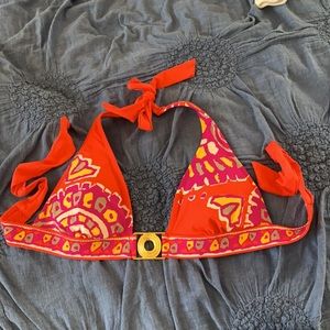 Trina Turk red orange purple bathing suit top 4